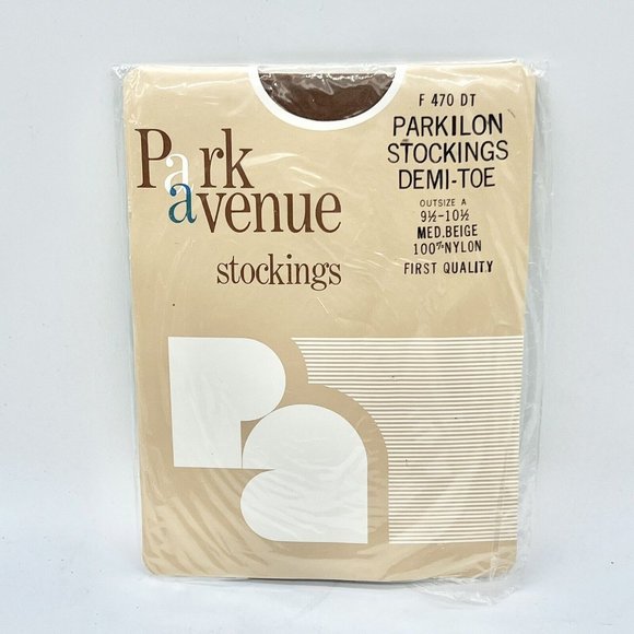 Park Avenue Stockings Parkilon Stockings Demi-Toe Medium Beige - Picture 1 of 4